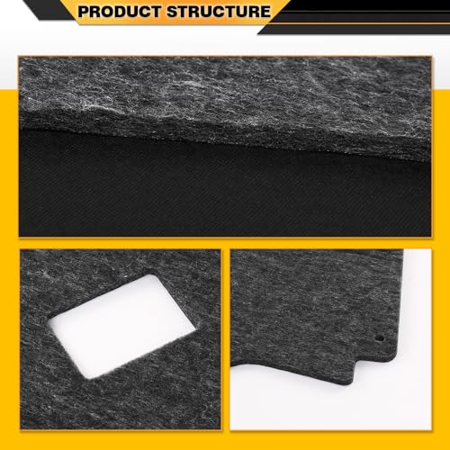 CNNELL Hood Insulation Pad with Clips Compatible with Dodge Ram 2002-2008 DMT Black - style: 2002-2008 Ram 1500 Only