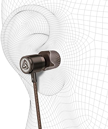 LUDOS Ultra Wired Earbuds in-Ear Headphones, 5 Years Warranty, Earphones with Microphone, Noise Isolating Ear Buds, Memory Foam for iPhone, Samsung, School Students, Kids, Women, Small Ears - Brown - color: Brown, style: 3.5 mm