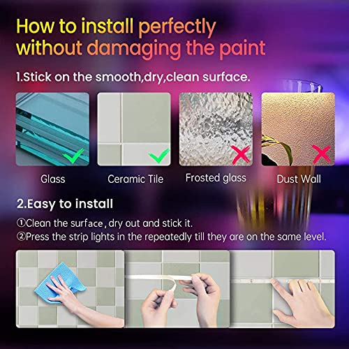 MIHEAL Led Strip Lights Kit 65.6ft 5050 SMD RGB Flexible LED Tape Lights with UL Power Supply IR Remote Controller for Under Cabinet Lighting Bedroom, Living Room - color: White