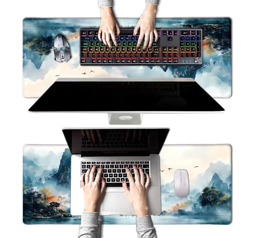 Large Mouse Pad, Desk Mat Computer Keyboard Pad Non-Slip Rubber Base Waterproof with Stitched Edges for Laptop Gaming, Office & Home 31.5 x 11.8 Inch (XL-13) - color: Xl-13