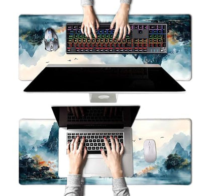 Large Mouse Pad, Desk Mat Computer Keyboard Pad Non-Slip Rubber Base Waterproof with Stitched Edges for Laptop Gaming, Office & Home 31.5 x 11.8 Inch (XL-13) - color: Xl-13