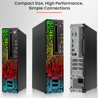 BTO RGB Gaming Desktop PC – Intel i5 8th Gen Processor – 16GB Ram – 512GB SSD – GeForce GT 1030 DDR5 – 22 inch Monitor – WiFi – Windows 11 Pro – Computer Tower for PC Gamer (Renewed)