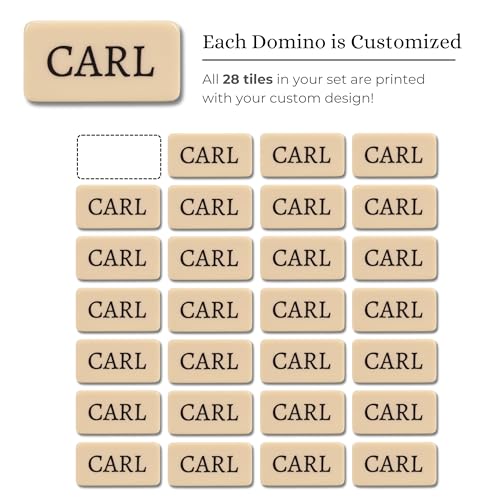 WE Games Personalized Double 6 Domino Set in Vinyl Case, Dominoes Set for Adults, Customized Gifts