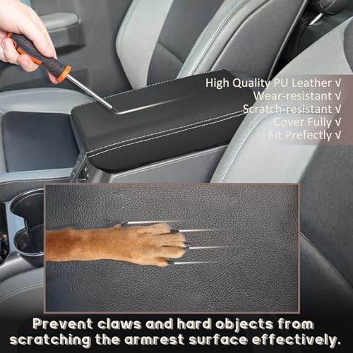 ramuel Center Console Armrest Cover for Ford Bronco 2021-2025 | Anti-Scratch ，Non-Slip ，PU Leather ，Easy Install - size: for Bronco 6th Gen