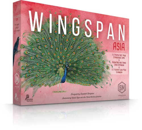 Stonemaier Games: Wingspan Asia by Elizabeth Hargrave | Standalone Game or Expansion to Wingspan | A Relaxing Game About Collecting Birds | Add to Wingspan for 6-7 Players | 1-2 Players, 70 Mins