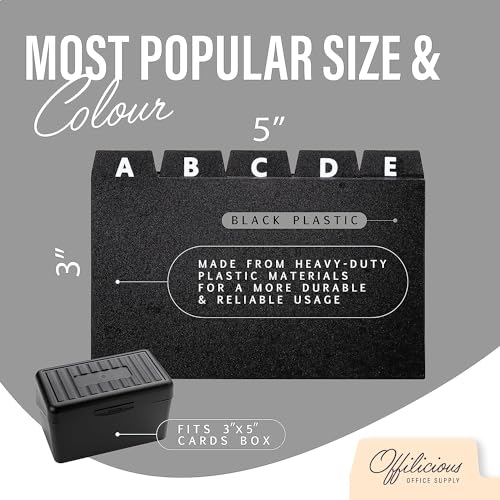 Alphabetical Index Card Dividers 4x6, 25 Index Card Box Dividers with Tabs | Sturdy Plastic Recipe Box Dividers 4x6 with Tabs, Tabbed Alphabetical Dividers & Notecard Organizers for Index Card Holder - size: 4 x 6 Inches, style: 25 Pcs