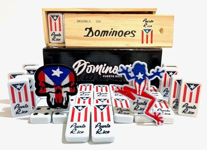 Puerto Rico Dominoes Adult Set Gifts Double six Puerto Rican Domino Set Boricua Style Comes with PR Flag