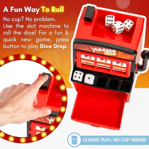 JOY FOR ALL Yahtzee Slots Game - Senior Friendly Dice & Slot Machine Combo - Easy to Read Score Sheet - Cognitive Activity for Older Adults & Families - style: Yahtzee Slots
