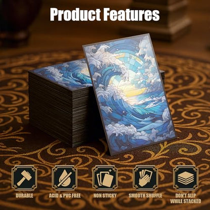 MTG Card Sleeves - Island - Ultra Clear Front & Matte Finish Back, 100 Count Standard Size Matte Art Sleeve for Magic The Gathering - color: Island