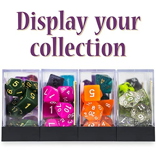Wiz Dice - Dice Boxes - Clear Acrylic Display Box for Storage of Figurines, Collectibles, DnD Dice Set, Other Valuables - 1.43" x 1.43" x 1.75" - 10 ct - size: Large