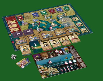 R&R Games: Amalfi Renaissance - Board Game, Ship & Lighthouse Placement Game, Navigate, Discover & Acquire, Ages 14+, 1-4 Players, 90-120 Min