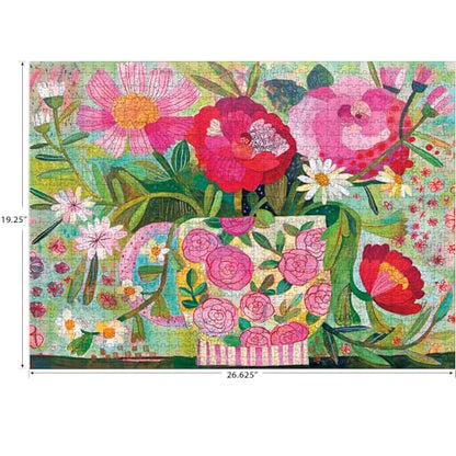 RoseArt - Soft Touch - Cup Full of Rosie - 1000 Piece Jigsaw Puzzle, Vibrant Flower Art Puzzle for Adults - Made in USA - style: Cup Full Of Rosie