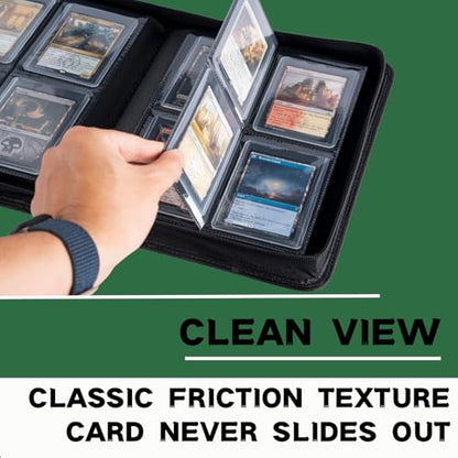 Top loader Binder, Holds 128+ Toploaders（Green） | 4 Pocket Top Loader Card Storage Case, Double-Sided Pockets for trading card in 3 x 4'' Toploaders - color: Top loader Binder Green
