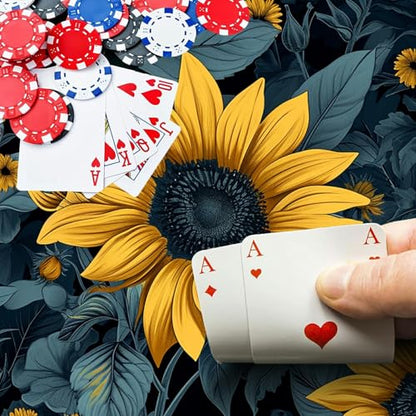 Sunflower Yellow Flowers for MTG & TCG Playmat Mouse Pad,BFDHGQZC 24" x 14" Game Mat for MTG/RPG/CCG Trading Card Game Playmats Table Mat Perfect for Card Games Video Games Computer Office - color: Sunflower Yellow Flowers