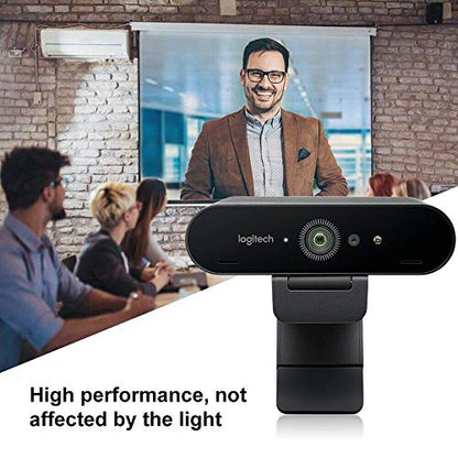 Logitech Brio Video Conferencing Webcam (Black) | 4K UHD, 5x zoom, HDR lighting correction, 65/78/90-degree FOV, noise-canceling mics