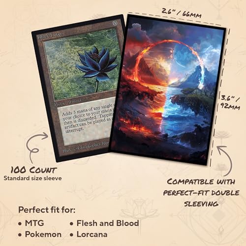 Red Blue - MTG Card Sleeves, 104ct, Standard Size, Smooth | Perfect for Double Sleeving, Smudge Resistant Matte Back, Standard 66x92mm - Compatible with Magic The Gathering & TCG Cards - color: Red Blue