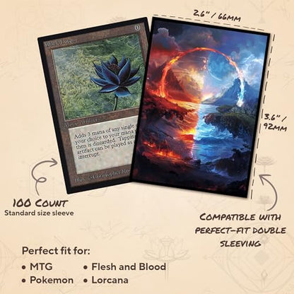 Red Blue - MTG Card Sleeves, 104ct, Standard Size, Smooth | Perfect for Double Sleeving, Smudge Resistant Matte Back, Standard 66x92mm - Compatible with Magic The Gathering & TCG Cards - color: Red Blue