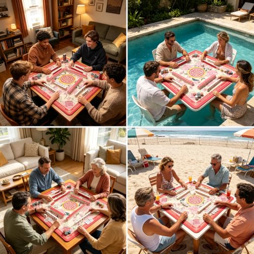 Pink Floral Mahjong Mat for Table with Rules, No Creases, Ships Rolled, 31.1 x 31.1 Non-Slip Noise Reduction Gaming Mat with Carrying Bag for Mahjong Poker Card Board Games - color: Pink