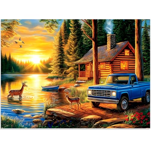 300 Piece Jigsaw Puzzle for Adults, Deer Forest Puzzles 300 Pieces for Adults Fit Together Perfectly, Challenging Puzzle for Friends Family Activity Game Nights- Finished Size 20.5×15 - style: Deer
