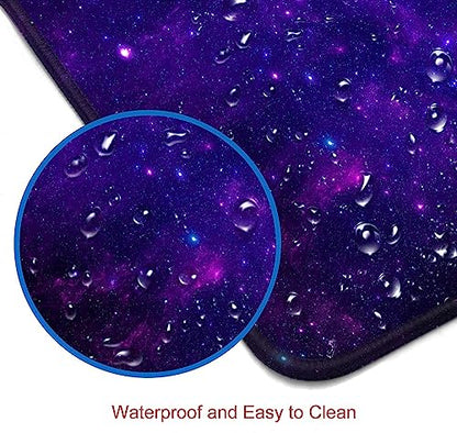 Gaming Large Mouse Pad with Stitched Edges, Purple Galaxy Desk Mat, Extended Keyboard Pad, Non-Slip Rubber Base Desk Pad for Keyboard and Mouse, 31.5X11.8 inch - color: 11 Purple Galaxy