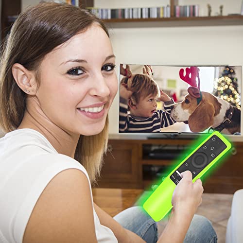 Case Compatible with Samsung Smart TV Remote Controller BN59 Series, Light Weight Silicone Cover Protector Shockproof Anti-Slip Remote Skin Sleeve - Green Glow in The Dark - color: Glow Green