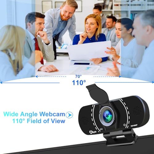 Akyta Webcam for PC, 1080P Webcam with Microphone/Tripod/Privacy Cover/Wide Angle 110°, Plug & Play USB Web Camera for Desktop Computer PC Laptop Mac Video Calling/Streaming/Zoom Conference ﻿ - color: PC HD Webcam 1080P