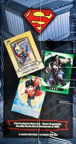 2025 Fleer Brilliants Superman Series Factory Sealed 70 Card Mega Box with Chance for Exclusive Purple Parallel Cards and Green Kryptonite Parallels Plus