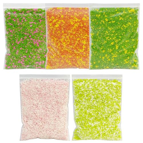 Cayway Tree Powder Model, Mixed Color Simulation Tree Powder, Simulation Flower Modelling Powder, DIY Model Trees Basing Material Kit for Building Model Railway Fairy Garden Diorama Scenery - style: Style B