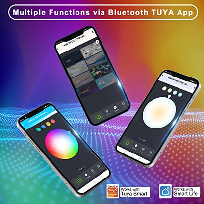 Tatazone RGBWW Bluetooth LED Strip Lights, 32.8ft Tunable White 3000K to 6500K+RGB Led Light Strips, Music Sync Color Changing Indoor LED Rope Lights with App and Remote for Kitchen, Bedroom, TV - style: Bluetooth-32.8ft-Not Support Alexa and Google