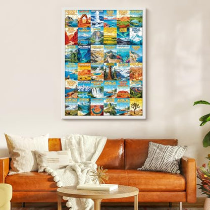 National Parks Puzzle for Adults 500 Pieces, World-Famous Scenic Lands Capes Jigsaw Puzzle 500 Pieces, Challenging Game Home Decor Party Gift Toy for Adults Seniors, 20.5×15 in - style: National Parks