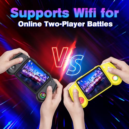 RG43H Pro Retro Handheld Game Console, 4.3 Inch Retro Gaming Console with 4000mAh Battery, RK3562 Opensource Hand Held Games Console, EmuELEC&RGBOX Dual Systems Video Console, HDMI TV Output, Yellow - color: Yellow