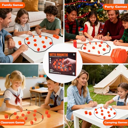 20-Piece Magnetic Chess Game | Textured Stones & Rope, Strategic Standing Play for Kids & Adults, Family, Party, Travel & Camping, Puzzle Strategy Games