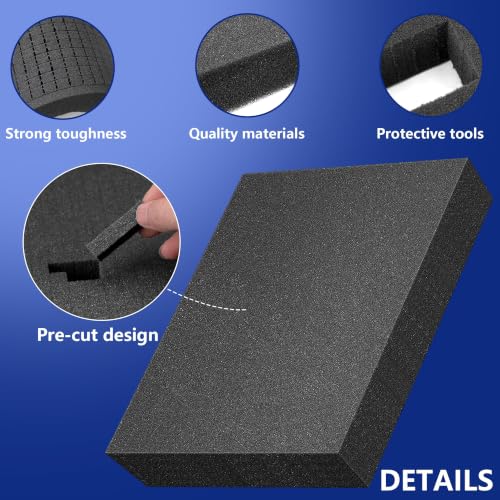 6 Pcs Pick Apart Foam Insert, 2 Size Pre Cube Sheet Foams with Bottom Use | 16 Inch Length Tool Box Foam, Elastic Packing Foams for Board Game Box Cases Storage Drawer - size: 2 Sizes - 6 Pieces