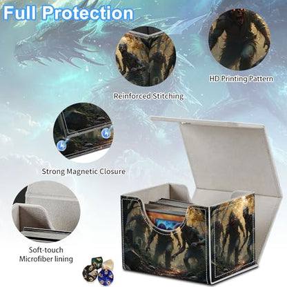 Zombies Deck Box for MTG Commander | Holds 100+ Double-Sleeved Cards | Strong Magnetic TCG Card Case for Collectible Games - color: Zombies