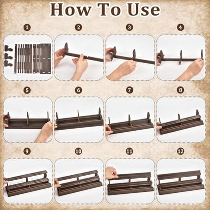 UNICRAFTALE 3-Tier Board Games Card Holder Dark Brown Games Cards Playing Holder Cards Display Riser Stands Composite Board Game Card Holders for All Boards Game 11.4x3.9x2.8 Inch
