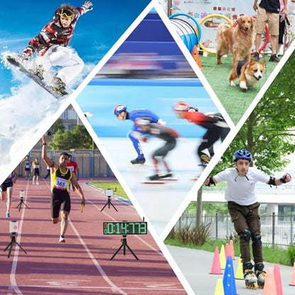Wireless Laser Timer for Sprints 40 60 Yard Dash Laser Sprint System Track Laser Timer for Stopwatch Lap/Race Clock/Stopwatch/Speed Training/Running/Football LED