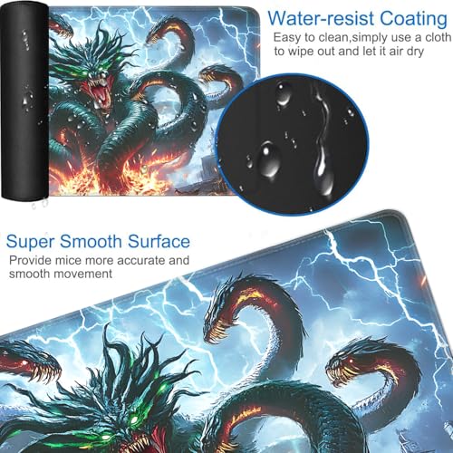 for MTG Game Playmat - 24 x 14 inches with Dices and Storage Bags, Non-Slip Base for TCG and Board Game Card Mats, Trading Card Games Mat, Demon Dragon Pattern Collectible Card Playmats - color: Jv-playmat-p7-1-g193