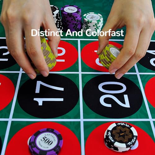70 x 35 Inch Poker Mat for Table, Texas Hold'em Poker Table Top Mat with Carrying Bag, Waterproof Anti-Slip Rubber Blackjack Mat for Home Game Nights Up to 8 Players - color: Dark Green-roulette