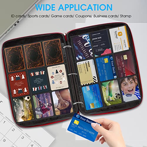1080 Pockets Baseball Card Sleeves, JIQEZNL Premium 9 Pocket Card Sleeves Binder Sheets for 3 Ring Binder, Double Side Trading Card Protector Pages for Pokemon, Yugioh, Sport, Football Card Collector - size: 60 Sheets