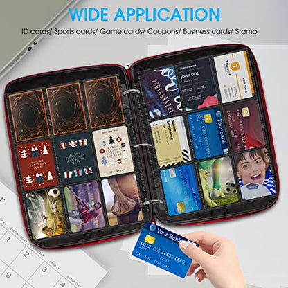 1080 Pockets Baseball Card Sleeves, JIQEZNL Premium 9 Pocket Card Sleeves Binder Sheets for 3 Ring Binder, Double Side Trading Card Protector Pages for Pokemon, Yugioh, Sport, Football Card Collector - size: 60 Sheets
