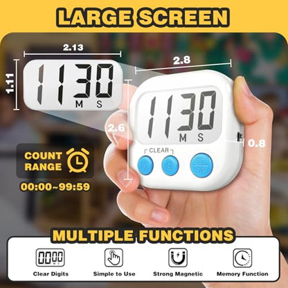 Classroom Timers for Teachers Kids Large Magnetic Digital Timer Teacher Supplies 2 Pack-Green White - color: Green White