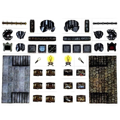 Dungeons - 66pc Double-Sided Dungeon & Terrain Pieces for Starters & Masters Alike - Roleplaying Objects for Dungeons & Dragons - Immersive Map Accessories for DND 5E, Pathfinder & Warhammer RPGs