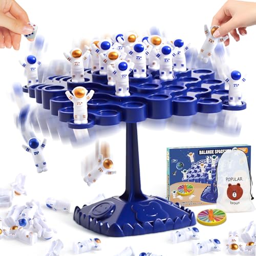 kykake 2 Player Board Games，Balance Game Tree Tabletop Puzzle Game Montessori Toy，Balance Board Game for Birthday Christmas Bulk Astronauts Board Game Board Games for Kids 4,6,8,12（Astronaut） - style: astronaut