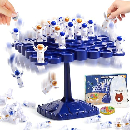 kykake 2 Player Board Games，Balance Game Tree Tabletop Puzzle Game Montessori Toy，Balance Board Game for Birthday Christmas Bulk Astronauts Board Game Board Games for Kids 4,6,8,12（Astronaut） - style: astronaut