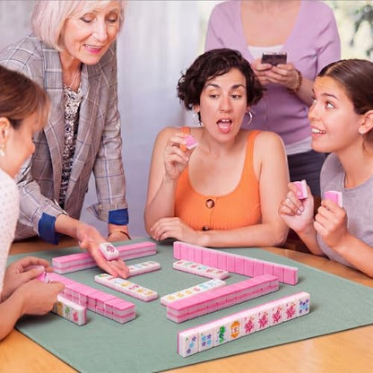 Civaner 160 Palm Beach American Mahjong Tile Set | 1.2'' x 0.87'' x 0.55'', 3D Mini, Coastal Travel Mahjong Set, Family Friends, Gathering Entertainment, Party Gifts