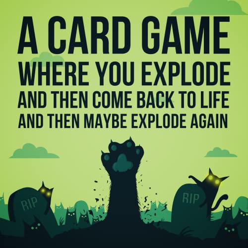 Exploding Kittens Zombie Kittens Card Game, 2-5 Players, Ages 7+ | Explode, come back from the dead, and get revenge! Dead players rejoin in this quick-to-learn Zombie Kittens card game. - style: Zombie Kittens