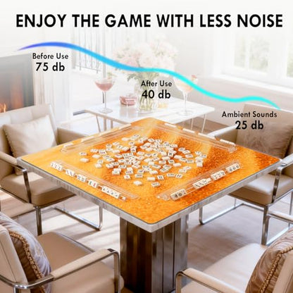 31.5" Crease-Free Mahjong Mat Non-Slip Noise-Reducing Game Table Cover | Golden Sand, Rubber Gaming Mat with Carrying Bag for American Mahjong Poker Board Games Dominoes - color: Golden Sand