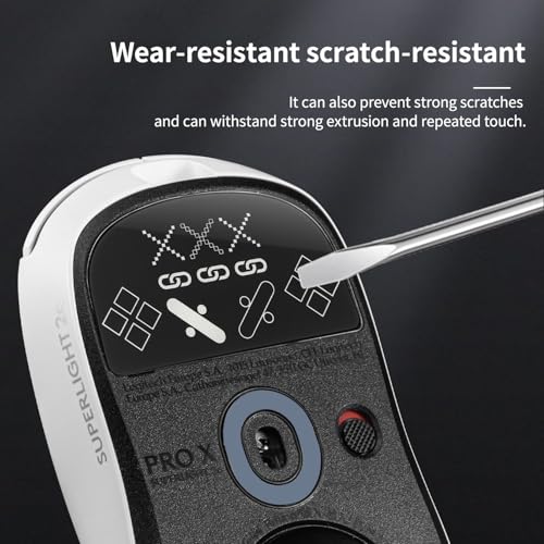 immoenuc Tempered Glass Mouse Skates for Logitech G PRO X Superlight 2C Gaming Mouse, 2.5D Polished Edge Smooth Durable Mouse Feet Replacement (Printing Pattern) - color: Printing Pattern