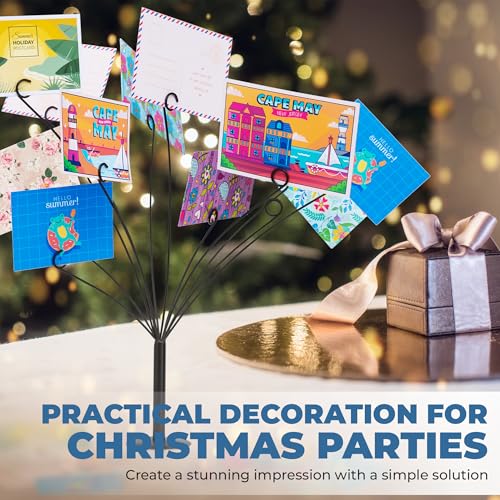 LED Gift Card Tree Holder to Hold Gift Cards, Lottery Tickets, Money | Lottery Ticket Holders with 11 Flexible Clips, Great for Birthday, Party, Wedding, Christmas, Metal Stand with Black Finish - color: Gift Card Tree
