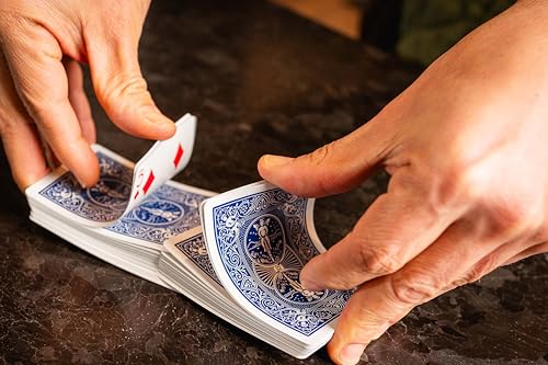 Bicycle Rider Back Playing Cards 12 Pack Poker Size Standard Index | Air Cushion Finish for smooth shuffling, Made in USA, 6 red and 6 blue decks, Ideal for poker and blackjack - size: Poker Size, 12 Pack